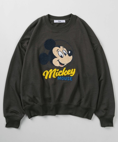 Disney(ディズニー)の「【71】【Disney/ディズニー】ミッキーマウス/ミニーマウス/ドナルドダック/デイジー/裏毛 ワイドシルエット クルーネック スウェット/トレーナー/オーバーサイズ/キャラクター/サガラ刺繍/レディース(S)(スウェット・レディース・パープル/チャコールグレー/オートミール/ピンク・M/L)」の5枚目の写真