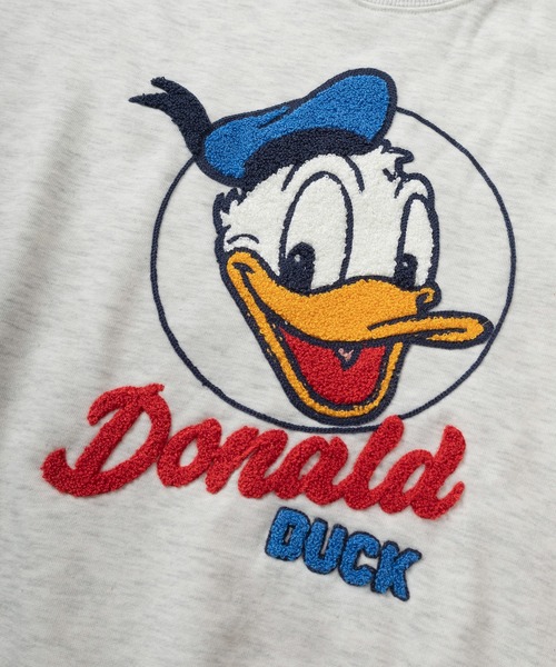 Disney(ディズニー)の「【71】【Disney/ディズニー】ミッキーマウス/ミニーマウス/ドナルドダック/デイジー/裏毛 ワイドシルエット クルーネック スウェット/トレーナー/オーバーサイズ/キャラクター/サガラ刺繍/レディース(S)(スウェット・レディース・パープル/チャコールグレー/オートミール/ピンク・M/L)」の19枚目の写真