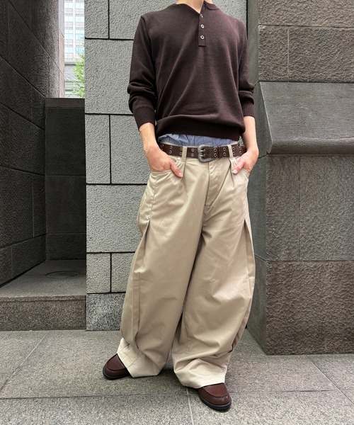 kutir(クティール)の「ASSORT TUCK DESIGN CHINO PANTS / アソートタックデザインチノパン(その他パンツ・メンズ・チャコールグレー/ベージュ/ブラック・SMALL/MEDIUM/LARGE)」の12枚目の写真