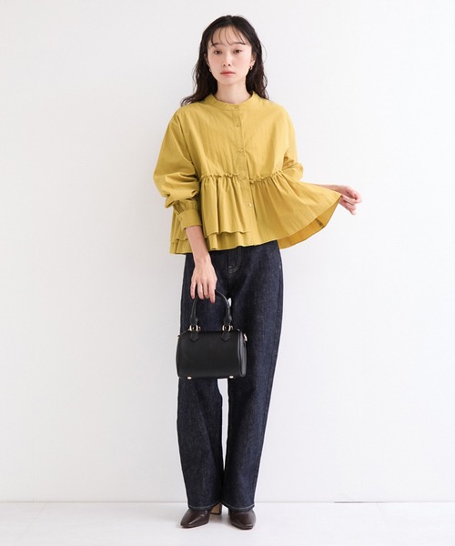 le cercle ADAM ET ROPE'(ルセルクルアダムエロペ)の「裾フリルブラウス(シャツ/ブラウス・レディース・チャコールグレー/ブルー/マスタード・FREE)」の8枚目の写真