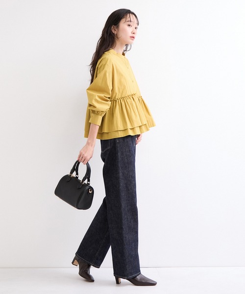 le cercle ADAM ET ROPE'(ルセルクルアダムエロペ)の「裾フリルブラウス(シャツ/ブラウス・レディース・チャコールグレー/ブルー/マスタード・FREE)」の9枚目の写真