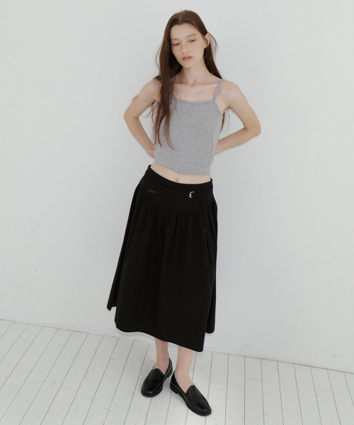 FRIVER07（フリバー07）の「Embroidery belted A-line skirt [FRFA05SK02]_Black（スカート・レディース・ブラック・SMALL/MEDIUM）」の2枚目の写真