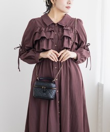 CLETTE（クレット）の「フリルティアード長袖シャツワンピース（ワンピース）」