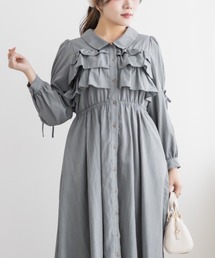 CLETTE（クレット）の「フリルティアード長袖シャツワンピース（ワンピース）」