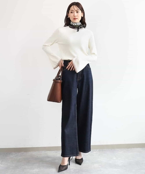 MK MICHEL KLEIN（エムケーミッシェルクラン）の「[洗える]配色ラメライン入りフレアースリーブニット（ニット/セーター・レディース・アイボリー/レッド/ブラック/ホワイト・38）」の17枚目の写真