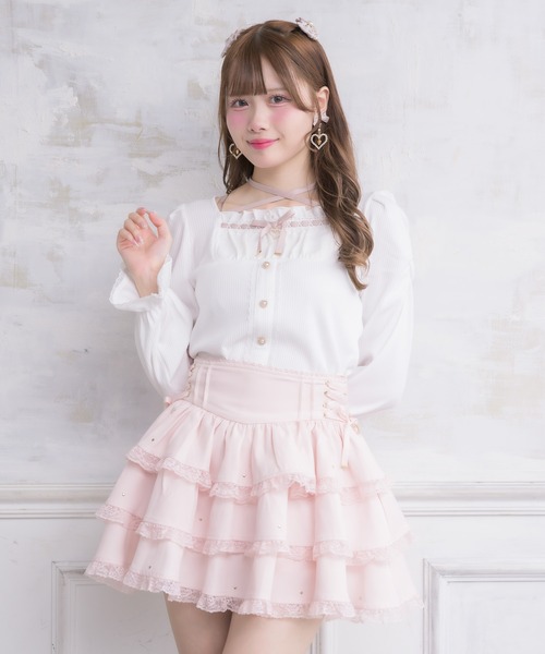 ROJITA(ロジータ)の「クロスリボンヨーク切替長袖トップス(Tシャツ/カットソー・レディース・ブラック/ピンクベージュ/ホワイト・FREE)」の20枚目の写真