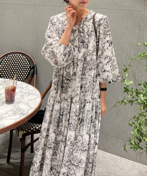YUGA(ユーガ)の「YUGA_YGMC Korean-style Classic Print Bow-Tie Dress(ワンピース・レディース・ブルー/ブラック・FREE)」の3枚目の写真