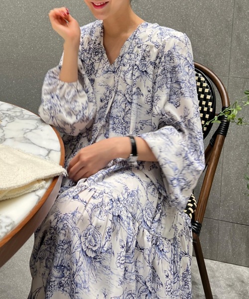 YUGA(ユーガ)の「YUGA_YGMC Korean-style Classic Print Bow-Tie Dress(ワンピース・レディース・ブルー/ブラック・FREE)」の11枚目の写真