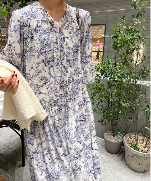 YUGA(ユーガ)の「YUGA_YGMC Korean-style Classic Print Bow-Tie Dress(ワンピース・レディース・ブルー/ブラック・FREE)」の14枚目の写真