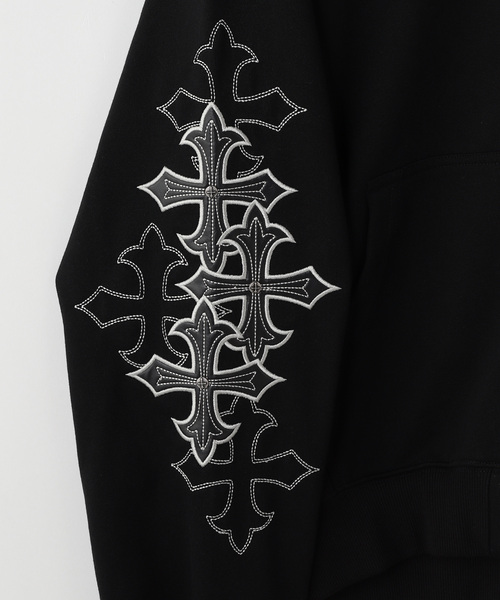 SUPPLIER(サプライヤー)の「SUPPLIER / サプライヤー Multiple Cross Patch Zip Hoodie(パーカー・メンズ・ブラック/グレー・MEDIUM/LARGE)」の5枚目の写真