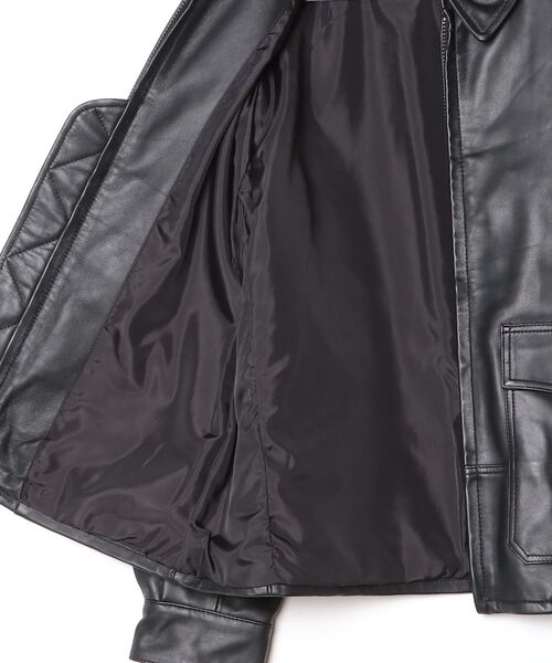68&brothers(シックスティエイトアンドブラザーズ)の「68&BROTHERS / LEATHER AVIATOR JACKET(ライダースジャケット・メンズ・ブラック・MEDIUM/LARGE)」の3枚目の写真