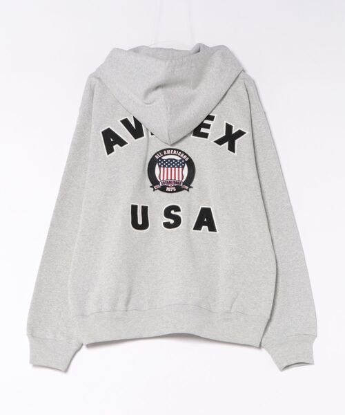 AVIREX(アヴィレックス)の「AVIREX -SIGNATURE VARSITY LOGO ZIP PZRKA(パーカー・メンズ・ブラック/グレー/ホワイト・L/M/XL)」の13枚目の写真
