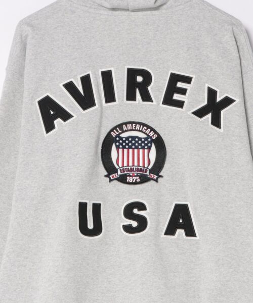 AVIREX(アヴィレックス)の「AVIREX -SIGNATURE VARSITY LOGO ZIP PZRKA(パーカー・メンズ・ブラック/グレー/ホワイト・L/M/XL)」の14枚目の写真