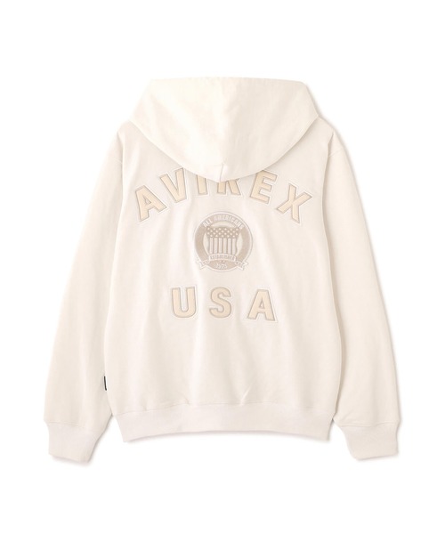 AVIREX(アヴィレックス)の「AVIREX -SIGNATURE VARSITY LOGO ZIP PZRKA(パーカー・メンズ・ブラック/グレー/ホワイト・L/M/XL)」の5枚目の写真