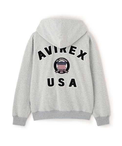 AVIREX(アヴィレックス)の「AVIREX -SIGNATURE VARSITY LOGO ZIP PZRKA(パーカー・メンズ・ブラック/グレー/ホワイト・L/M/XL)」の11枚目の写真