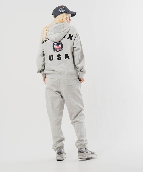 AVIREX(アヴィレックス)の「AVIREX -SIGNATURE VARSITY LOGO ZIP PZRKA(パーカー・メンズ・ブラック/グレー/ホワイト・L/M/XL)」の18枚目の写真