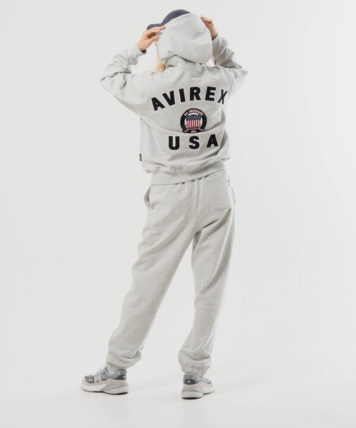 AVIREX(アヴィレックス)の「AVIREX -SIGNATURE VARSITY LOGO ZIP PZRKA(パーカー・メンズ・ブラック/グレー/ホワイト・L/M/XL)」の20枚目の写真