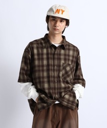 2WAY SLEEVE LAYERED CHECK SHIRTS /袖レイヤードチェックシャツ