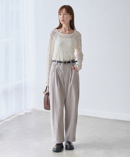 ROPE' PICNIC(ロペピクニック)の「トリコットコーデュロイジャージーパンツ(その他パンツ・レディース・ダークブラウン/グレー/キナリ・S/M/L)」の5枚目の写真