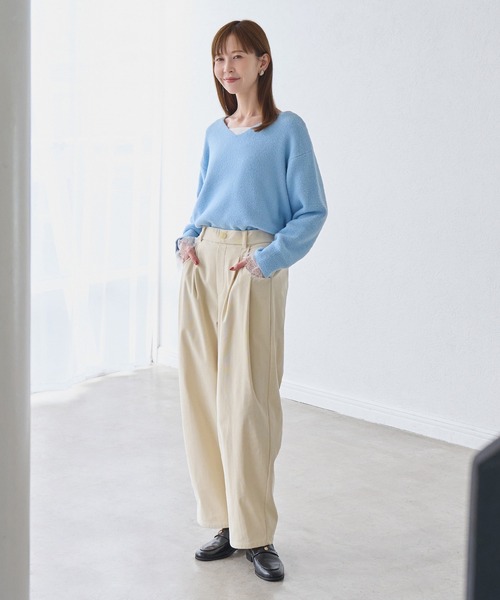ROPE' PICNIC(ロペピクニック)の「トリコットコーデュロイジャージーパンツ(その他パンツ・レディース・ダークブラウン/グレー/キナリ・S/M/L)」の14枚目の写真