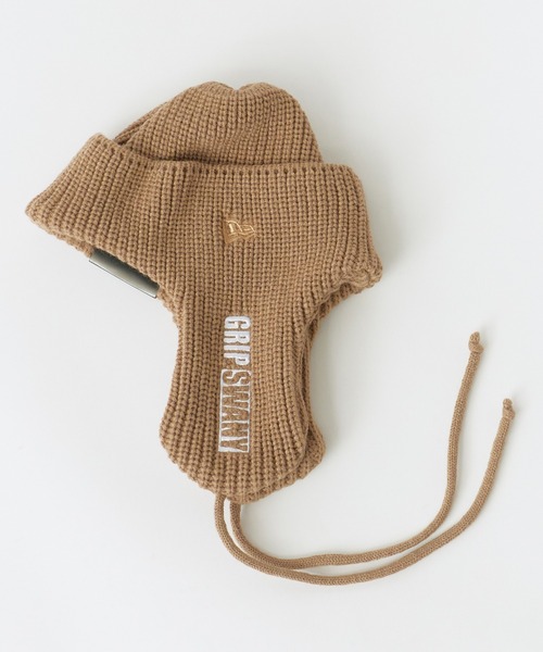 NEW ERA(ニューエラ)の「GRIP SWANY/グリップスワニー × NEW ERA/ニューエラ KNIT TRAPPER ニットキャップ ロゴ刺繍 秋 秋服 2026年秋冬(ニットキャップ/ビーニー・メンズ・ブラック/ベージュ/アイボリー・FREE)」の2枚目の写真