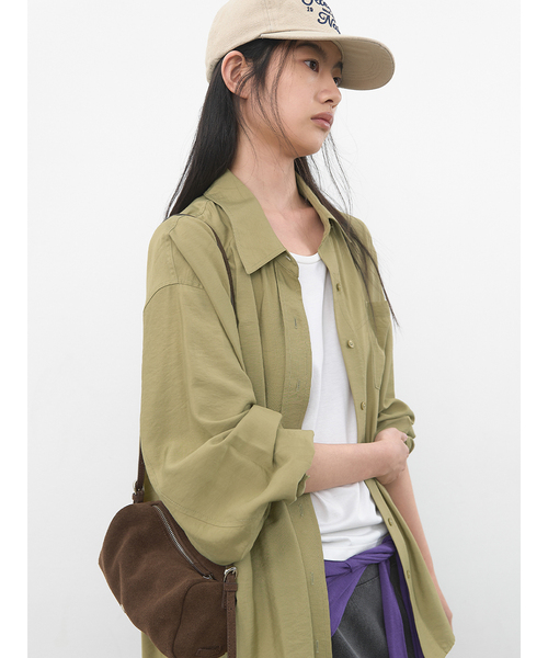 ATELIER NAIN(アトリエナイン)の「(BL-4451)LAHT STRIPE オーバーサイズシャツ(シャツ/ブラウス・レディース・オリーブ/ダークグレー/ライトピンク・FREE)」の1枚目の写真