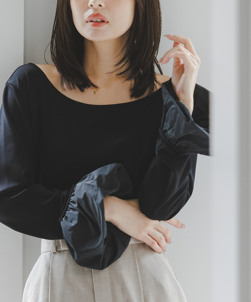 Noble(ノーブル)の「バルーンカフスカットソー(Tシャツ/カットソー・レディース・ブラック/ホワイト系その他・FREE)」の3枚目の写真