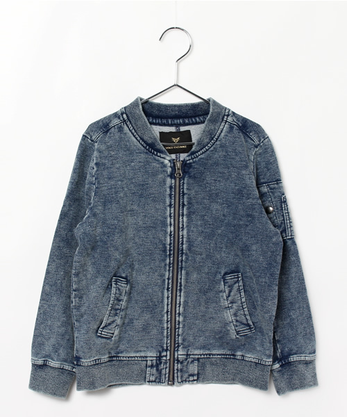 VENCEEXCHANGE（ヴァンスエクスチェンジ）の「kids デニム裏毛 MA-1（MA-1・キッズ・ブルー・130cm/140cm/150cm/120cm）」の8枚目の写真