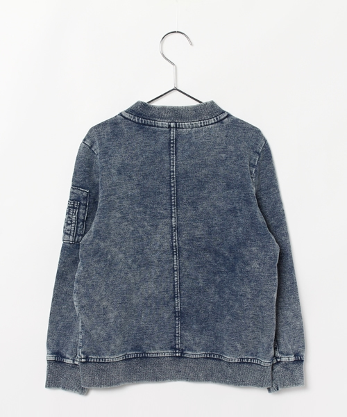 VENCEEXCHANGE（ヴァンスエクスチェンジ）の「kids デニム裏毛 MA-1（MA-1・キッズ・ブルー・130cm/140cm/150cm/120cm）」の2枚目の写真