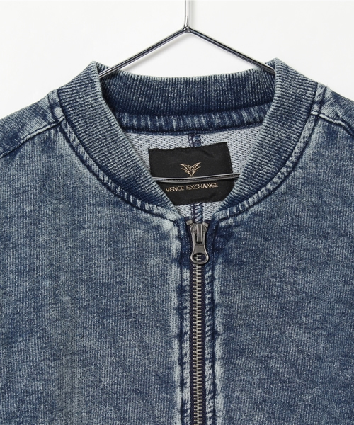 VENCEEXCHANGE（ヴァンスエクスチェンジ）の「kids デニム裏毛 MA-1（MA-1・キッズ・ブルー・130cm/140cm/150cm/120cm）」の3枚目の写真
