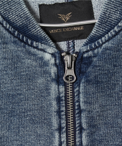 VENCEEXCHANGE（ヴァンスエクスチェンジ）の「kids デニム裏毛 MA-1（MA-1・キッズ・ブルー・130cm/140cm/150cm/120cm）」の5枚目の写真