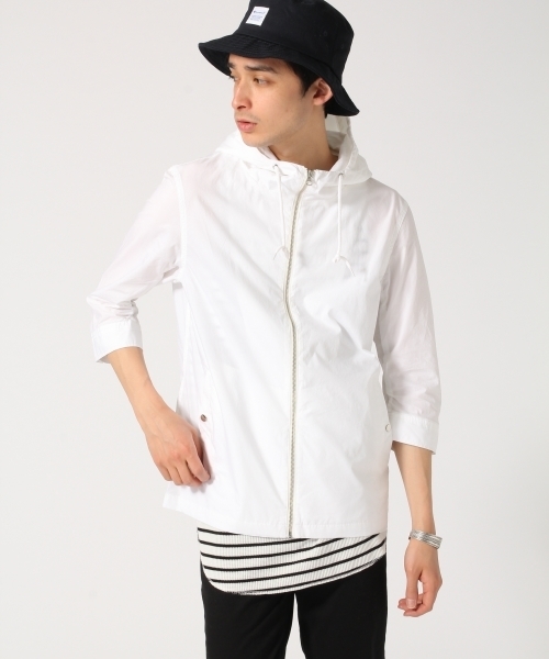 RAGEBLUE（レイジブルー）の「タイプライターシャツパーカ7分袖/719175（シャツ/ブラウス・メンズ・ネイビー/ホワイト/グリーン・MEDIUM/LARGE）」の4枚目の写真