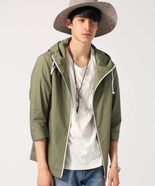 RAGEBLUE（レイジブルー）の「タイプライターシャツパーカ7分袖/719175（シャツ/ブラウス・メンズ・ネイビー/ホワイト/グリーン・MEDIUM/LARGE）」の9枚目の写真