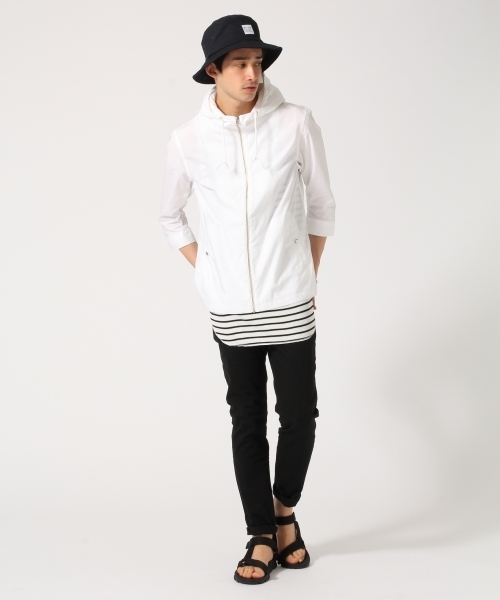 RAGEBLUE（レイジブルー）の「タイプライターシャツパーカ7分袖/719175（シャツ/ブラウス・メンズ・ネイビー/ホワイト/グリーン・MEDIUM/LARGE）」の11枚目の写真