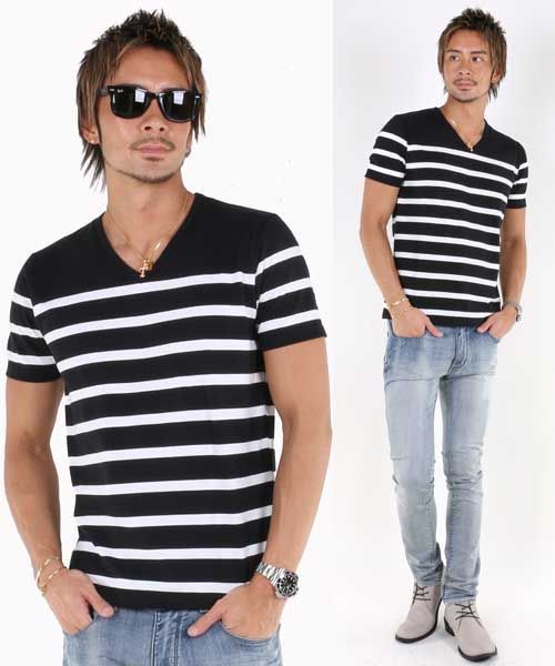 A.S.M（エーエスエム）の「ボーダーＴシャツ（Tシャツ/カットソー・メンズ・ブラック×ホワイト/ホワイト×ブラック/ホワイト×ネイビー/ブルー系その他・50/48）」の3枚目の写真