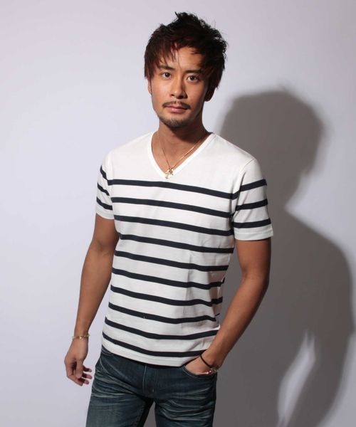 A.S.M（エーエスエム）の「ボーダーＴシャツ（Tシャツ/カットソー・メンズ・ブラック×ホワイト/ホワイト×ブラック/ホワイト×ネイビー/ブルー系その他・50/48）」の17枚目の写真