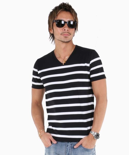 A.S.M（エーエスエム）の「ボーダーＴシャツ（Tシャツ/カットソー・メンズ・ブラック×ホワイト/ホワイト×ブラック/ホワイト×ネイビー/ブルー系その他・50/48）」の8枚目の写真