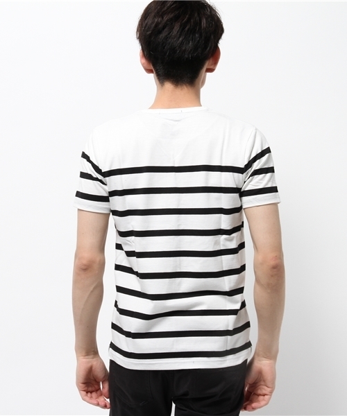 A.S.M（エーエスエム）の「ボーダーＴシャツ（Tシャツ/カットソー・メンズ・ブラック×ホワイト/ホワイト×ブラック/ホワイト×ネイビー/ブルー系その他・50/48）」の22枚目の写真