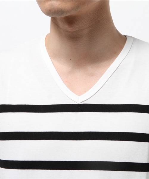 A.S.M（エーエスエム）の「ボーダーＴシャツ（Tシャツ/カットソー・メンズ・ブラック×ホワイト/ホワイト×ブラック/ホワイト×ネイビー/ブルー系その他・50/48）」の19枚目の写真