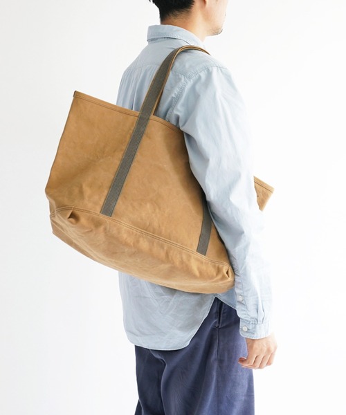 ARTS & CRAFTS（アーツアンドクラフト）の「アーツアンドクラフツ / #9 CANVAS 9号キャンバス / BASIC TOTE  ベーシックトート（トートバッグ・メンズ・オリーブ/タン/ブラック/オフホワイト・FREE）」の13枚目の写真