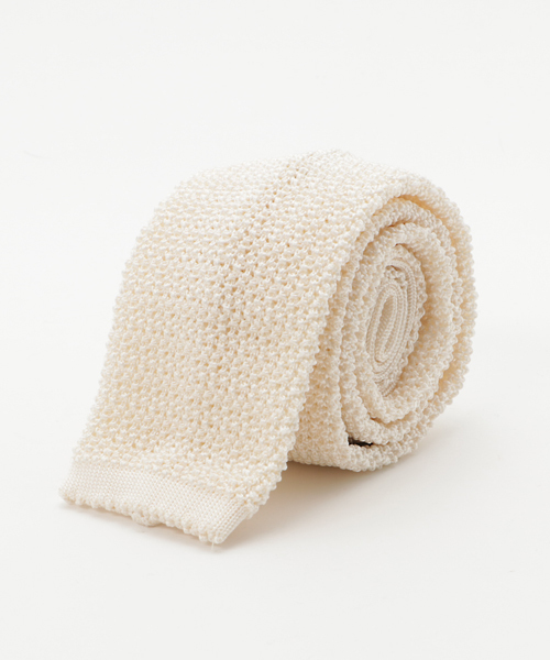 ascot(アスコット)の「ASCOT シルクニットタイ - Made In Germany -(ネクタイ・メンズ・ホワイト/ブラック/ブラウン/スカイブルー/ネイビー/レッド/オレンジ/コバルトブルー/ボルドー・FREE)」の2枚目の写真