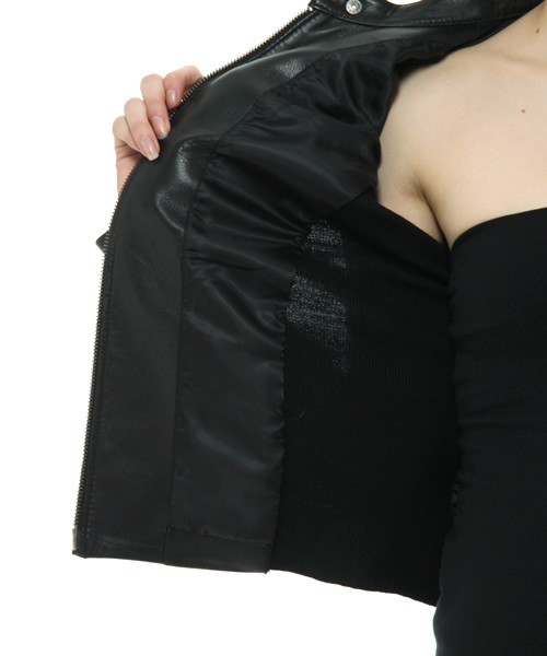 AMBIENT(アンビエント)の「シングルライダースジャケット(ライダースジャケット・レディース・ブラック・1/2)」の8枚目の写真