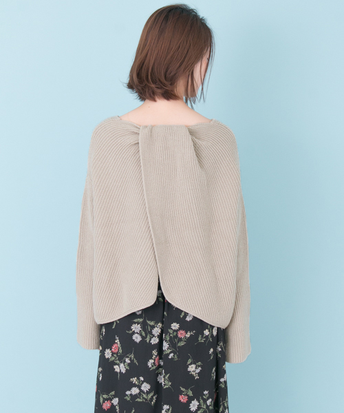 URBAN RESEARCH（アーバンリサーチ）の「UR BACKねじり片畦ニット（ニット/セーター・レディース・ライトカーキ/オフホワイト/ラベンダー・FREE）」の13枚目の写真