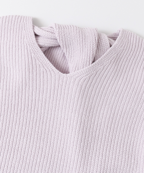 URBAN RESEARCH（アーバンリサーチ）の「UR BACKねじり片畦ニット（ニット/セーター・レディース・ライトカーキ/オフホワイト/ラベンダー・FREE）」の14枚目の写真