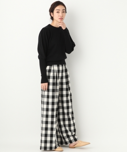A part by（アパートバイ）の「ギンガムワイドパンツ　747292（その他パンツ・レディース・ブラック/グリーン・MEDIUM/LARGE）」の3枚目の写真