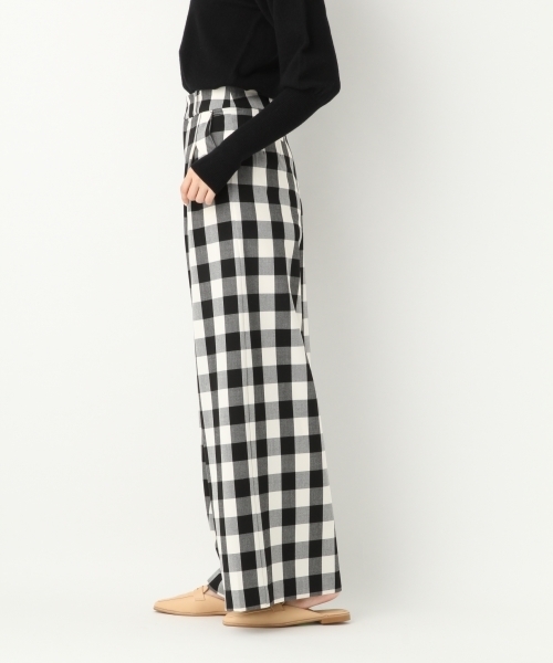 A part by（アパートバイ）の「ギンガムワイドパンツ　747292（その他パンツ・レディース・ブラック/グリーン・MEDIUM/LARGE）」の5枚目の写真