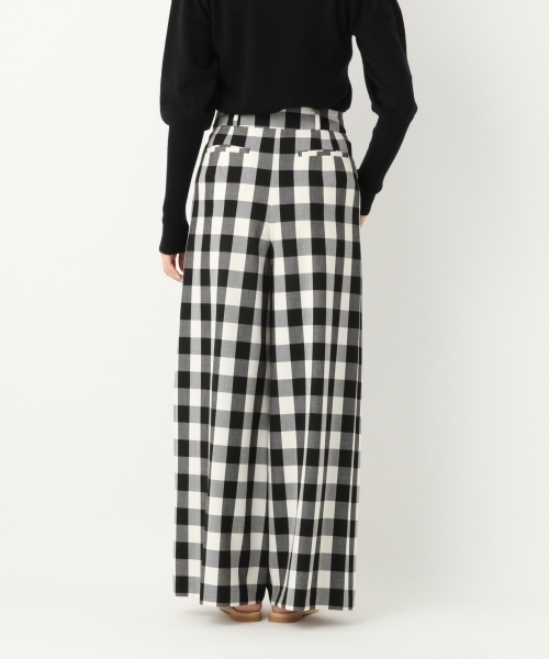 A part by（アパートバイ）の「ギンガムワイドパンツ　747292（その他パンツ・レディース・ブラック/グリーン・MEDIUM/LARGE）」の6枚目の写真