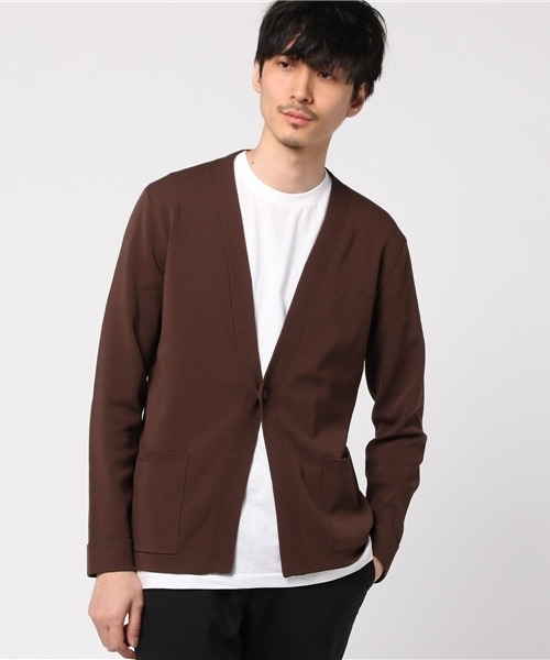ESTNATION（エストネーション）の「ESTNATION ミラノリブレーヨンカーディガン（カーディガン/ボレロ・メンズ・ブラウン/ネイビー・SMALL/MEDIUM/LARGE）」の12枚目の写真