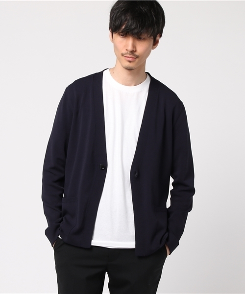 ESTNATION（エストネーション）の「ESTNATION ミラノリブレーヨンカーディガン（カーディガン/ボレロ・メンズ・ブラウン/ネイビー・SMALL/MEDIUM/LARGE）」の4枚目の写真