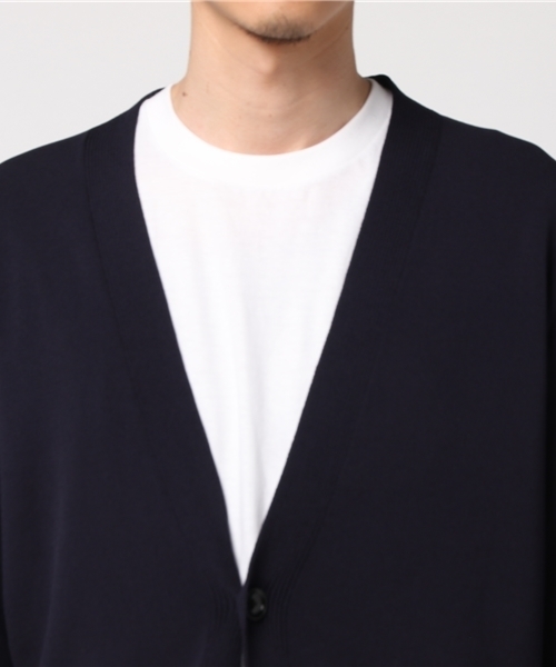 ESTNATION（エストネーション）の「ESTNATION ミラノリブレーヨンカーディガン（カーディガン/ボレロ・メンズ・ブラウン/ネイビー・SMALL/MEDIUM/LARGE）」の3枚目の写真